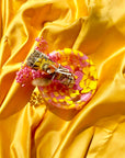 Pink and Yellow Spotted Glass Bowl