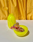 Acid Green Spotted Glass Bowl