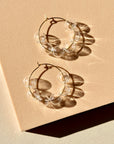 Crystal Clear Halo Hoop Earrings