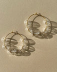 Crystal Clear Halo Hoop Earrings