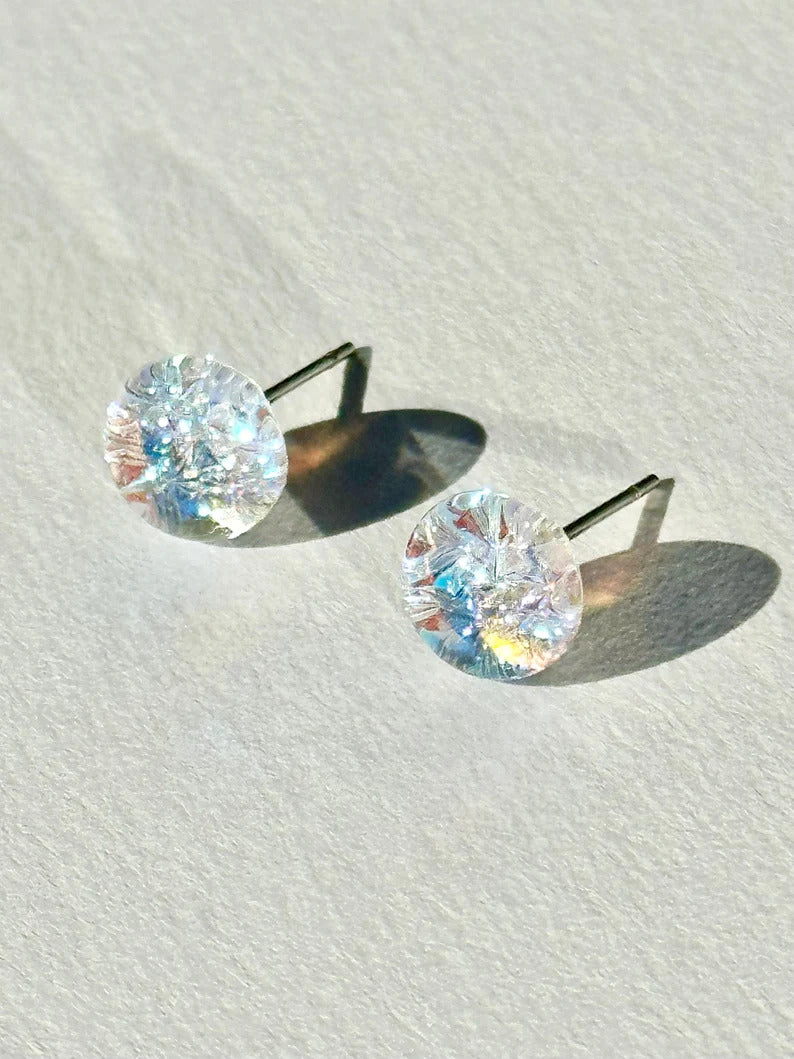 Glass Stud Earring in Glacier Blue