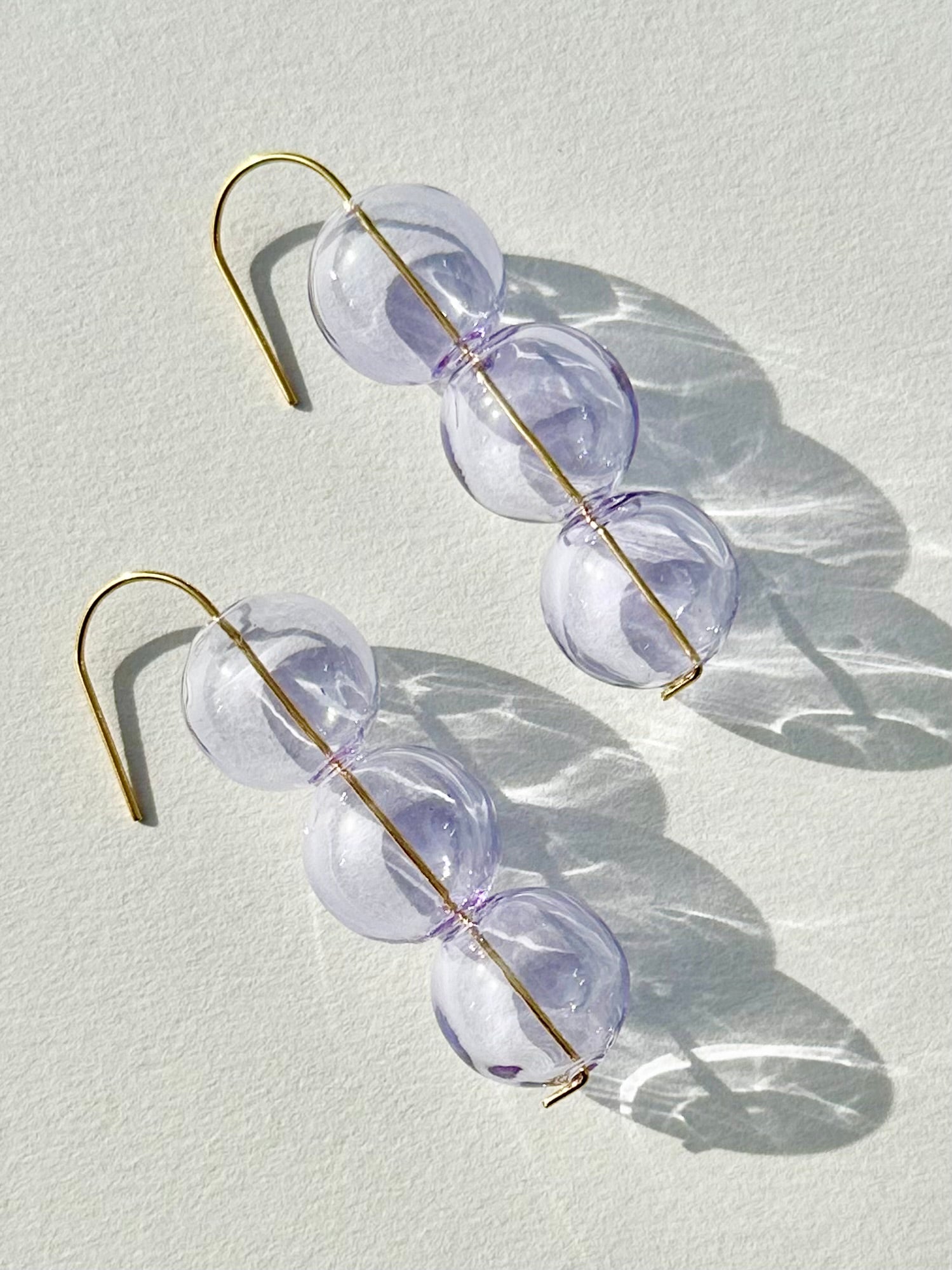 Lilac Stacked Bubble Drop Earrings