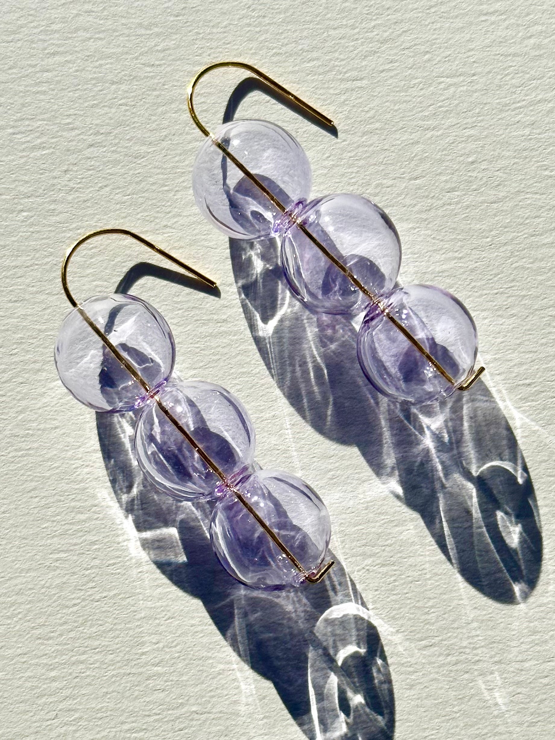 Lilac Stacked Bubble Drop Earrings
