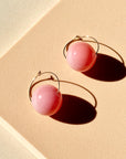 Peach Pink Solo Hoop Earrings