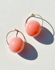 Peach Pink Solo Hoop Earrings