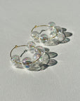 Pearl Luster Halo Hoop Earrings