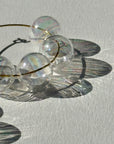 Pearl Luster Halo Hoop Earrings