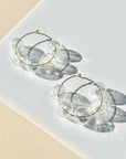 Pearl Luster Halo Hoop Earrings