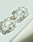 Pearl Luster Halo Hoop Earrings