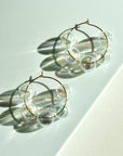 Pearl Luster Halo Hoop Earrings