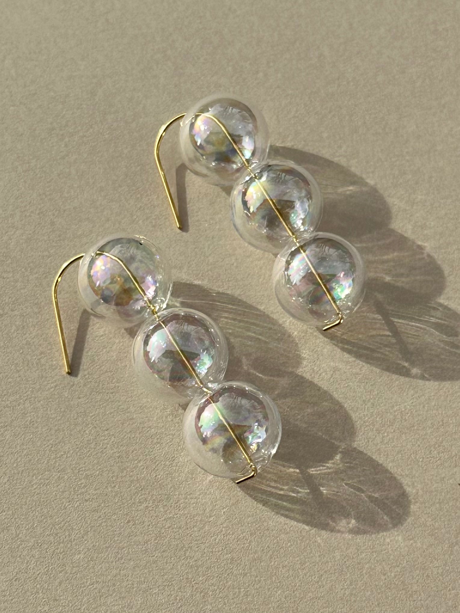 Pearl Luster Stacked Bubble Drop Earrings