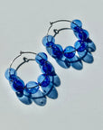 Royal Blue Halo Hoop Earrings