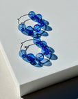 Royal Blue Halo Hoop Earrings