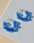 Royal Blue Halo Hoop Earrings