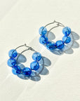 Royal Blue Halo Hoop Earrings
