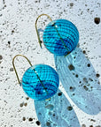 Sapphire Striped Bubble Drop Earrings