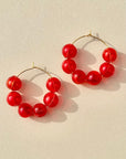 Scarlet Red Halo Hoop Earrings