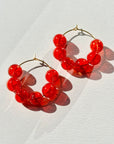 Scarlet Red Halo Hoop Earrings
