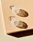 White Striped Bubble Drop Earrings