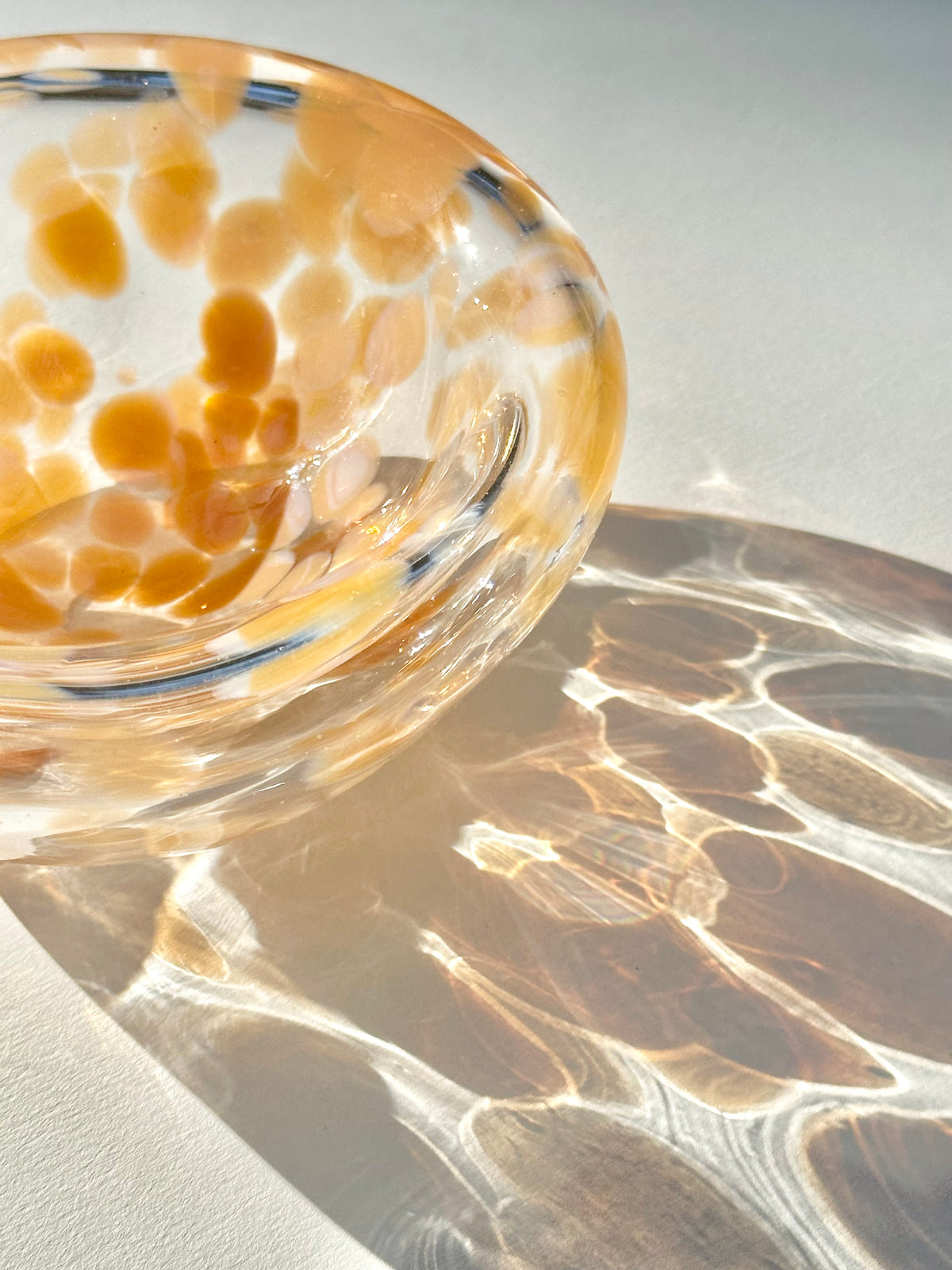 Coral Spotted Glass Bowl – Charged Glassworks