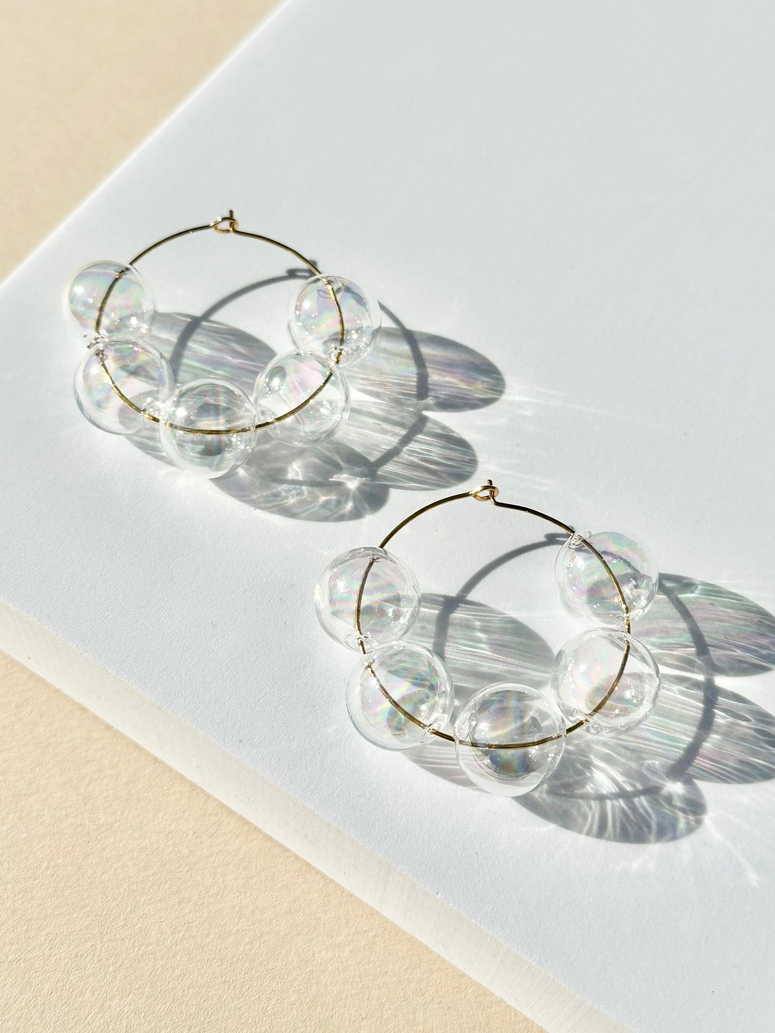 Pearl Luster Halo Hoop Earrings